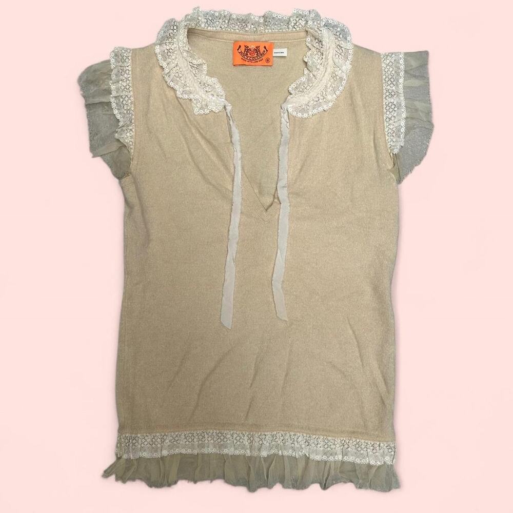 Vintage y2k juicy couture Cream wool Tank Top